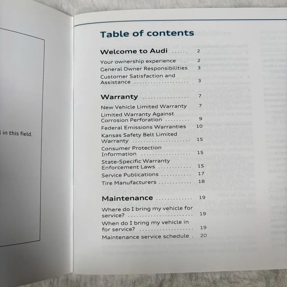2010 audi models warranty maintenance Manual Booklet Car Auto Automobile Book
